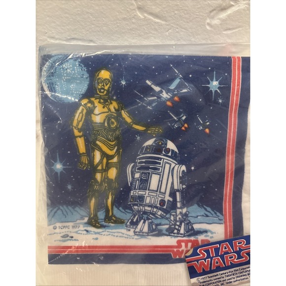 1977 Star Wars Droids Party Napkins New Old Stock - Picture 3 of 4